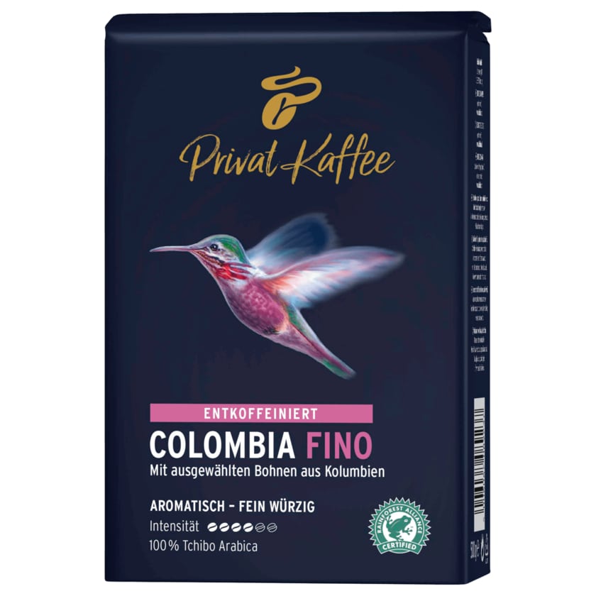 Tchibo Privat Kaffee Colombia Fino entkoffeiniert 500g